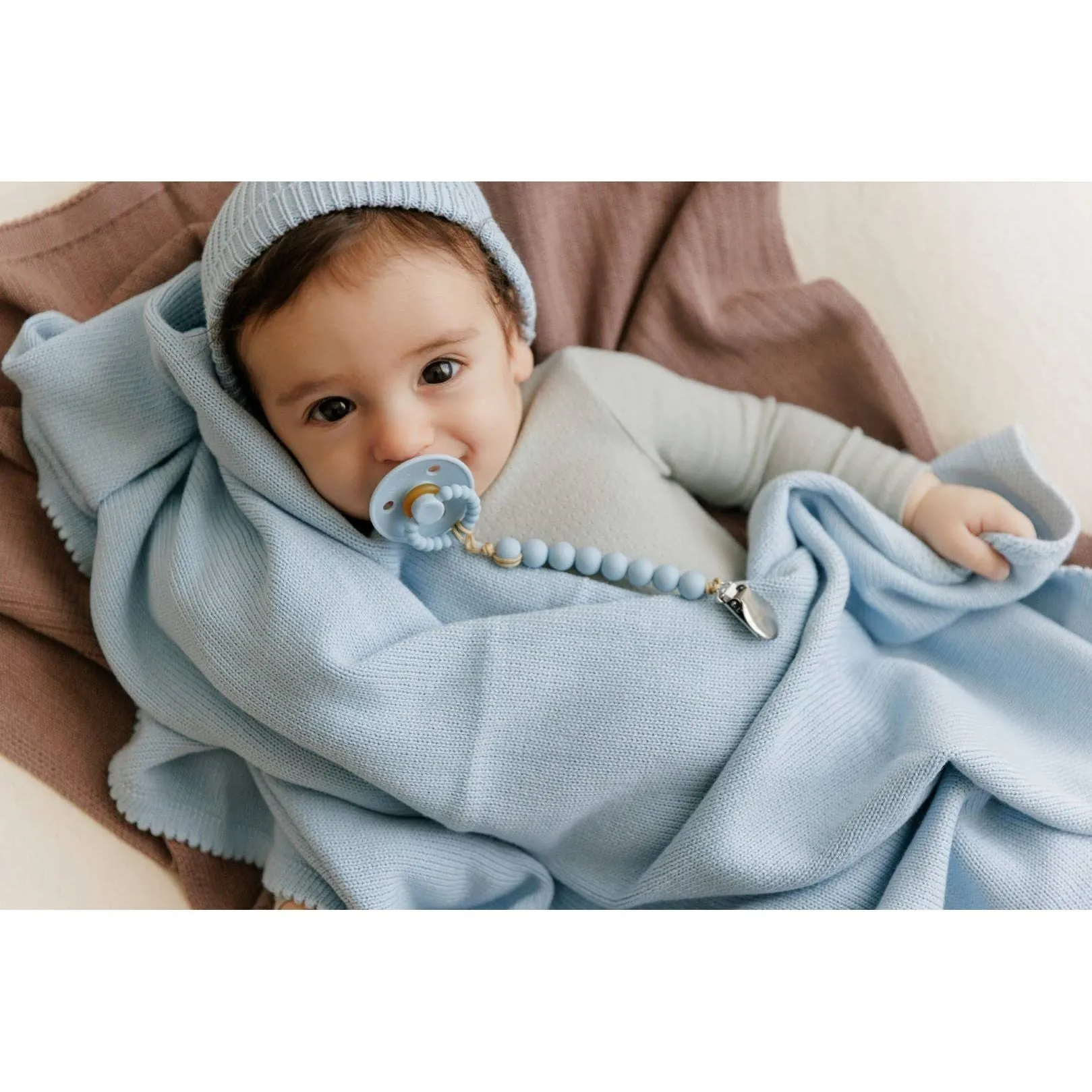 100% Organic Luxe Baby Blanket  : Milk Chocolate