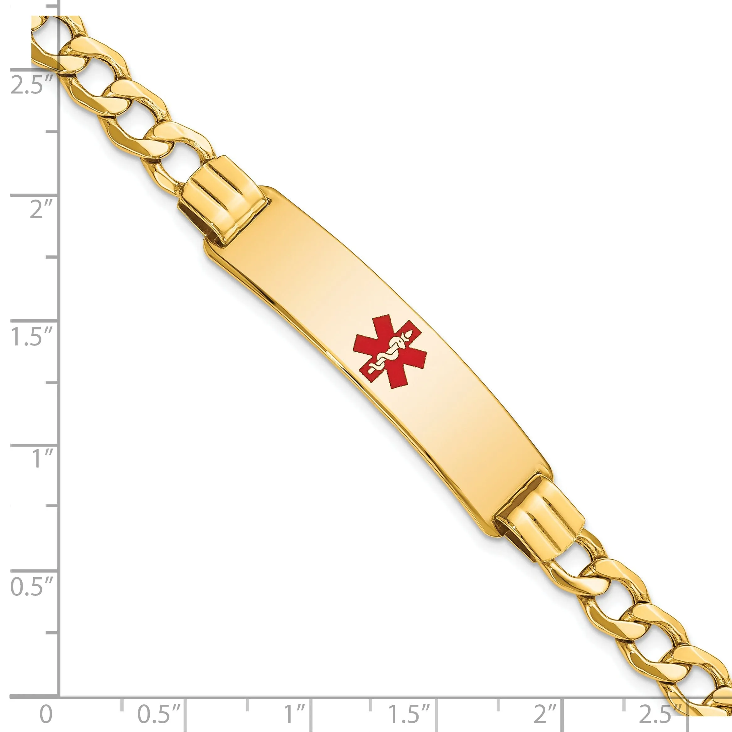 14K Yellow Gold Curb Link Medical ID Bracelet