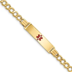 14K Yellow Gold Curb Link Medical ID Bracelet