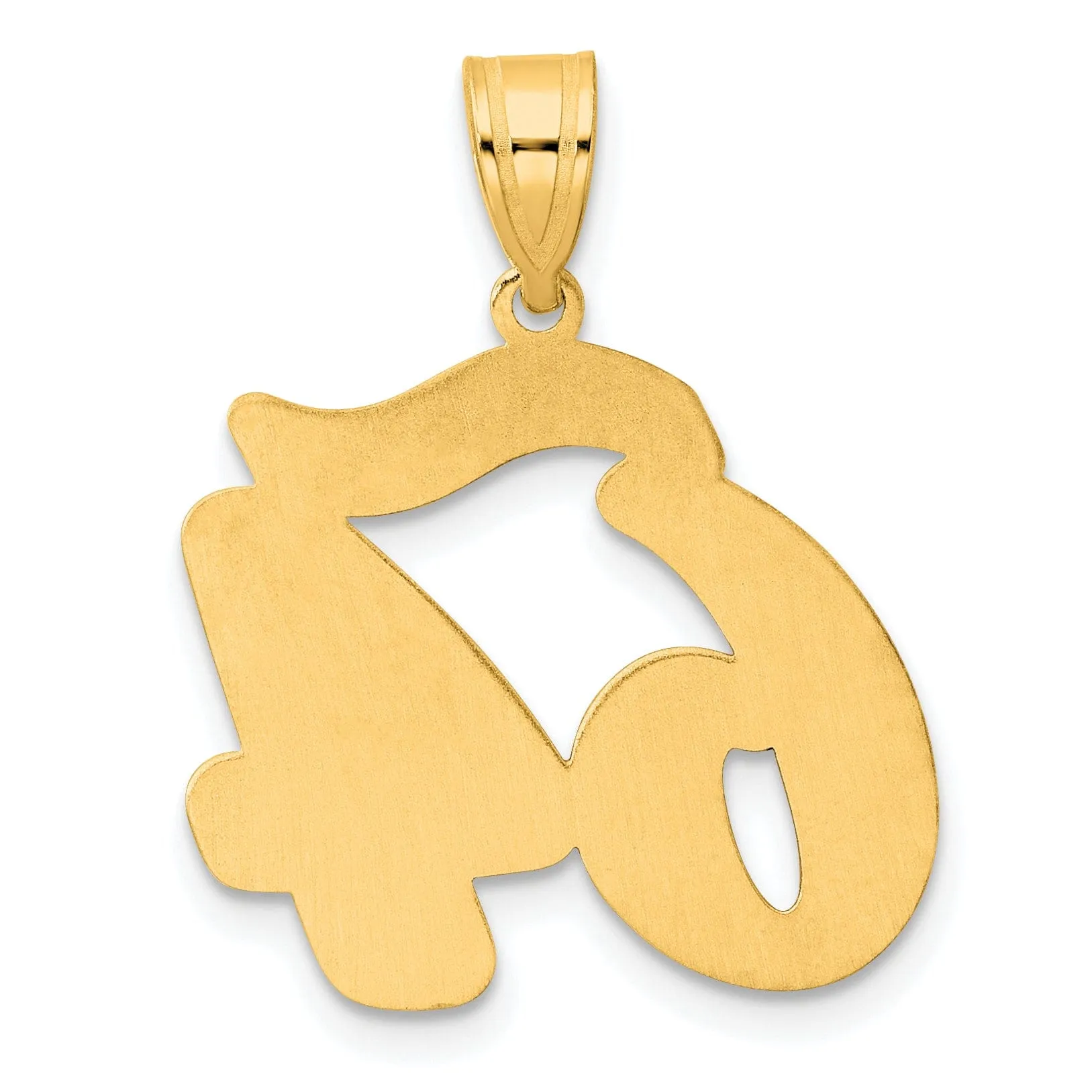 14k Yellow Gold Polished Finish Script Design Number 64 Charm Pendant