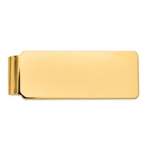 14k Yellow Gold Solid Smooth Flat Money Clip.