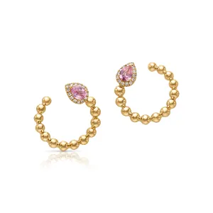 14KY Swirl Pink Earrings