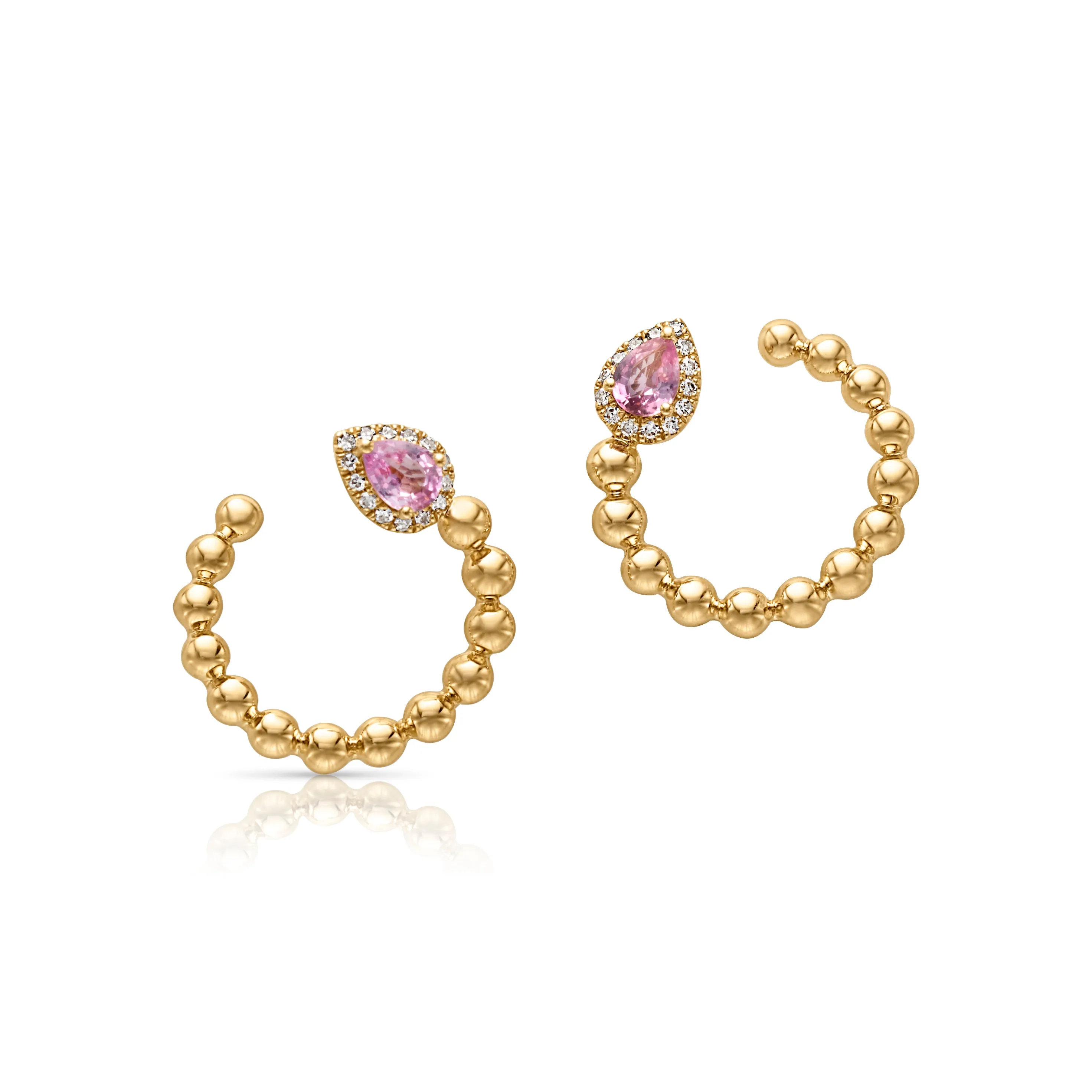 14KY Swirl Pink Earrings