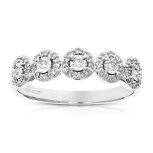 1/7 cttw Five Lab Grown Diamond Wedding Ring in Sterling Silver