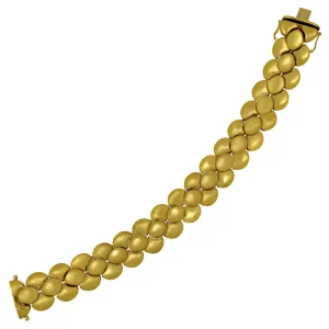 18k Yellow Gold 7.5" 3 Row Mermaid Link Bracelet