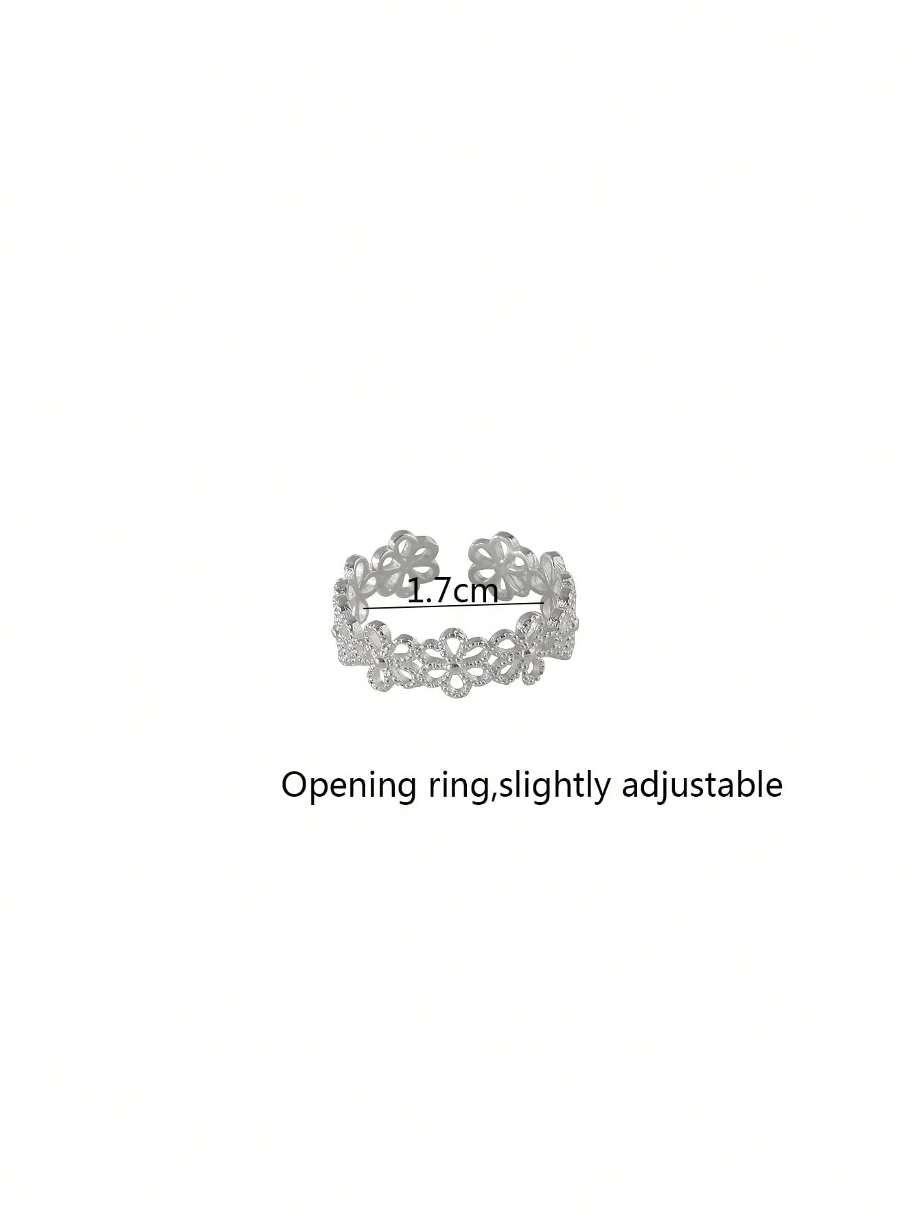 1pc Delicate Lace Floral Cutout Flower Design French Style Sweet Ring With Unique Charm