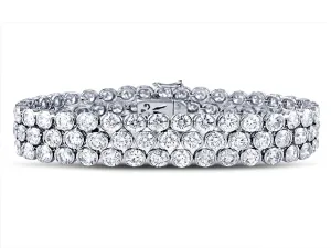 22.52ct tw Three Row Diamond Statement Bracelet