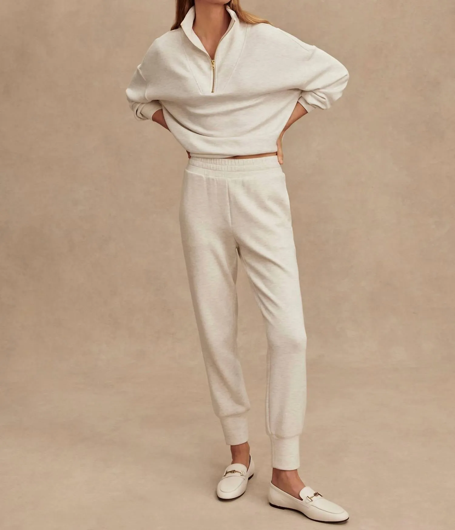 27.5" Slim Cuff Pant In Ivory Marl