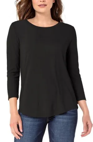 3/4 Sleeve Solid Boatneck Knit Top