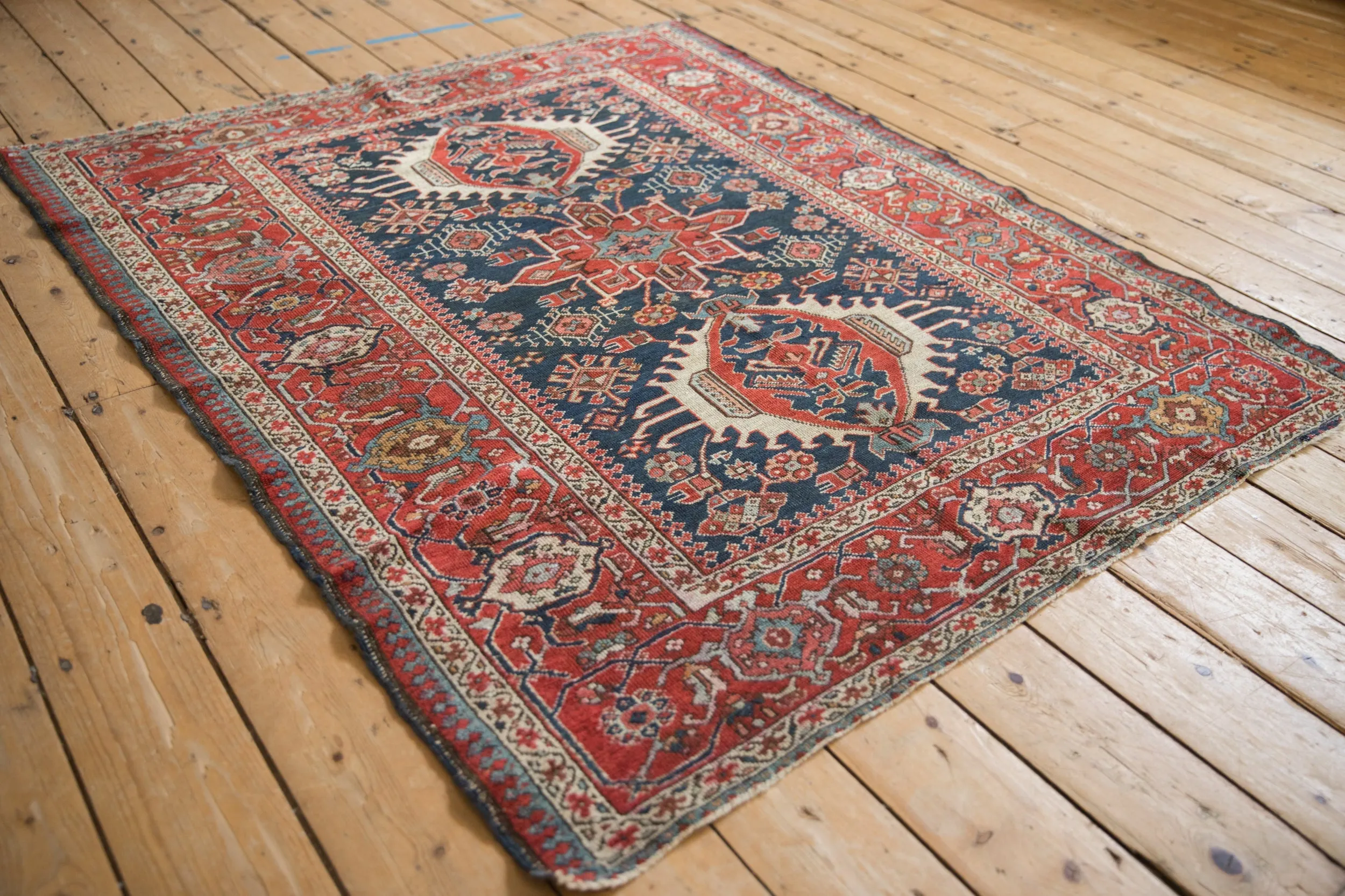 4.5x5.5 Antique Fine Karaja Square Rug