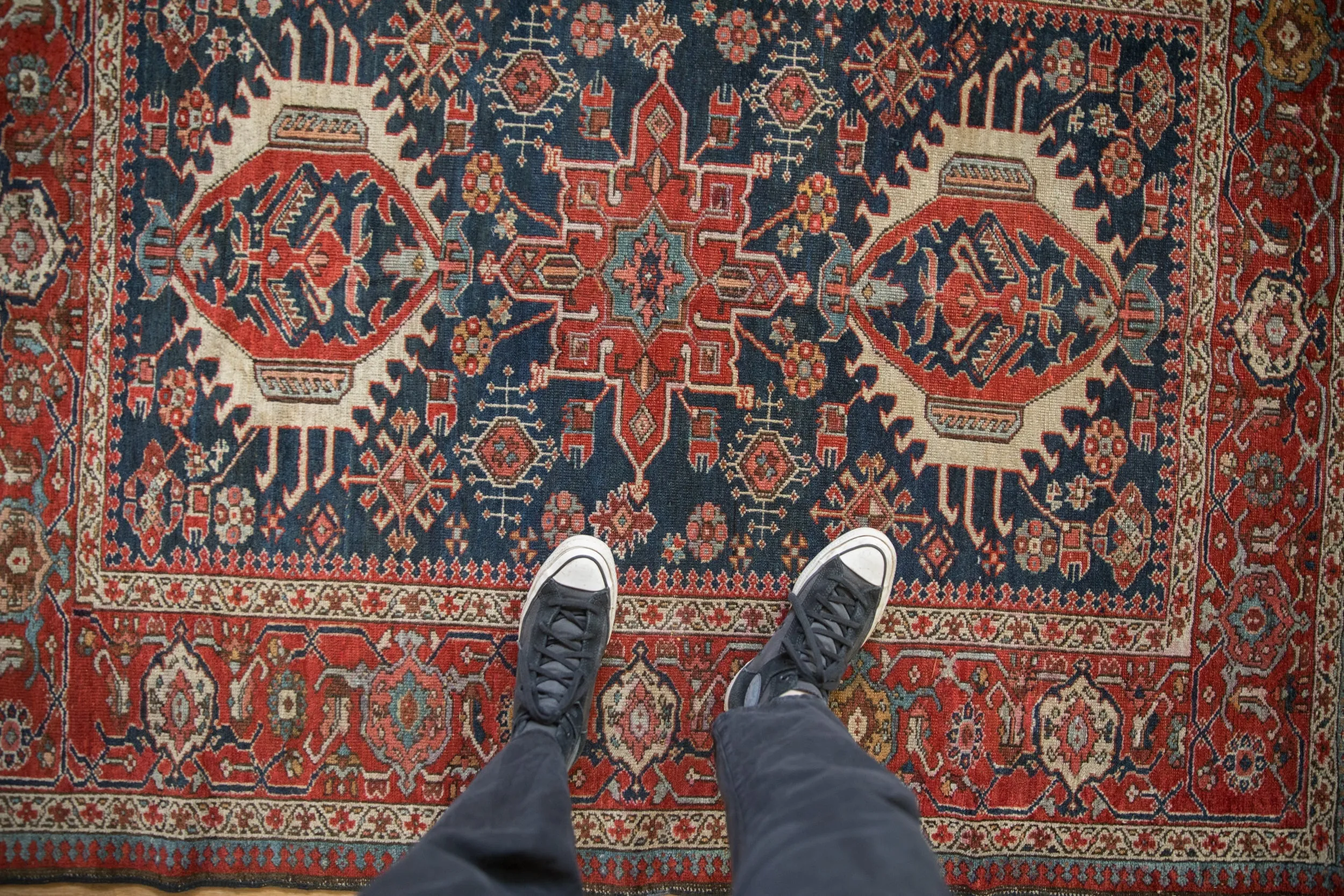 4.5x5.5 Antique Fine Karaja Square Rug