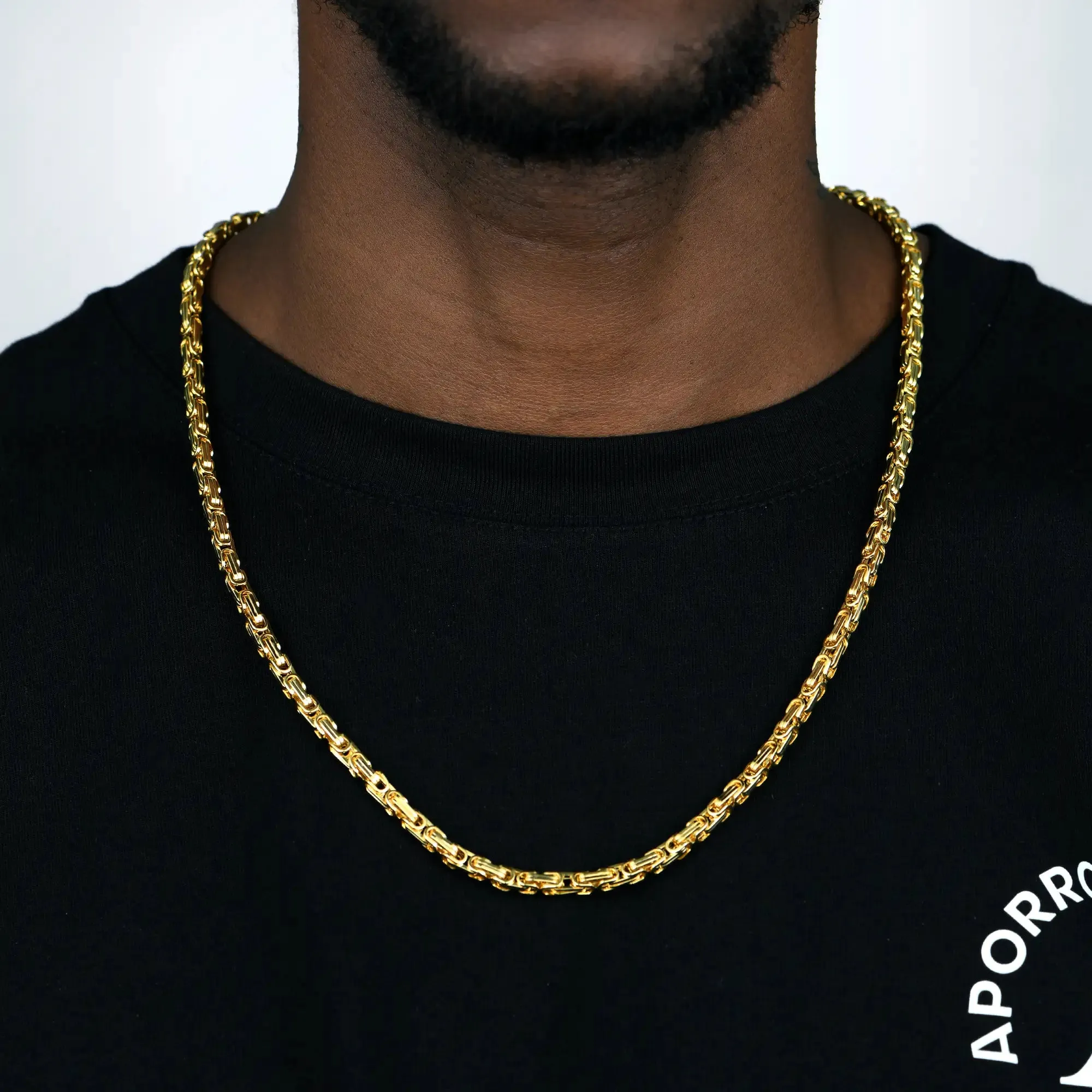 4mm Byzantine Chain - Yellow Gold