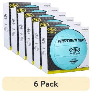 (6 Pack)  Size 5 Premium Soft Volleyball, Blue