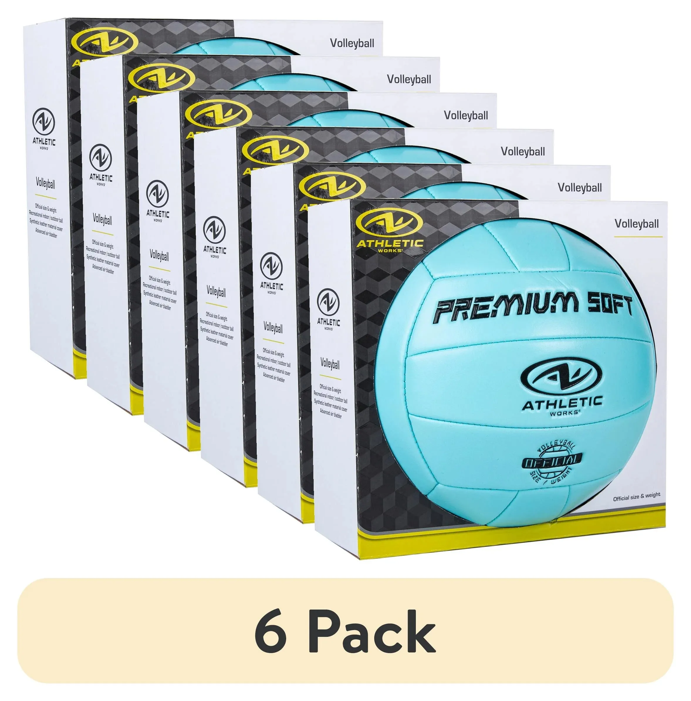 (6 Pack)  Size 5 Premium Soft Volleyball, Blue