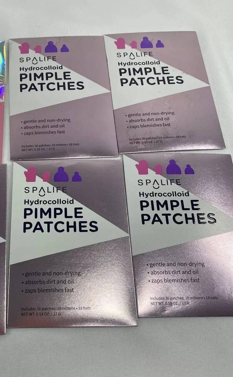 (6) SpaLife Hydrocolloid PIMPLE PATCHES Blemishes Absorb Oil 36Ct Mitten Hats
