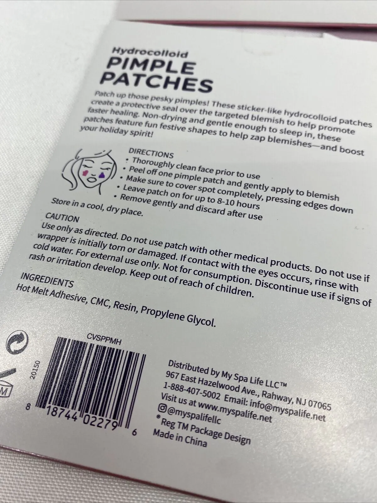 (6) SpaLife Hydrocolloid PIMPLE PATCHES Blemishes Absorb Oil 36Ct Mitten Hats