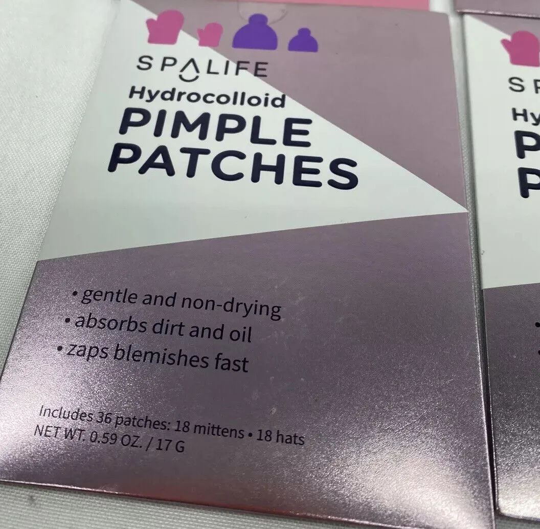 (6) SpaLife Hydrocolloid PIMPLE PATCHES Blemishes Absorb Oil 36Ct Mitten Hats