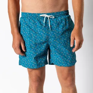 6" Print Sailport Swim Short - Sail Blue