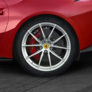 812 GTS 20" Multi-Spoke Forged Wheels – Matte Silver with Titanium Stud Bolts