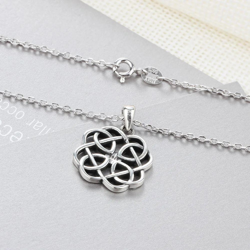 925 Sterling Silver Geometric Art Pattern Pendant Necklace, Jewelry Gift for Women