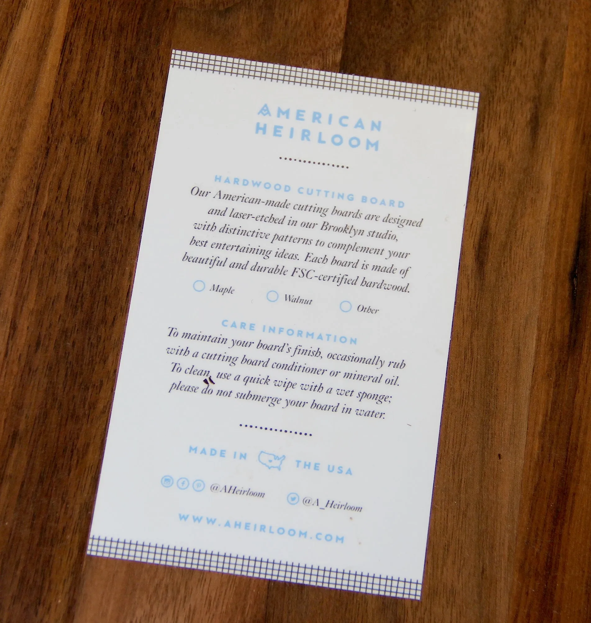A. Heirloom 11-inch Round Cutting Board