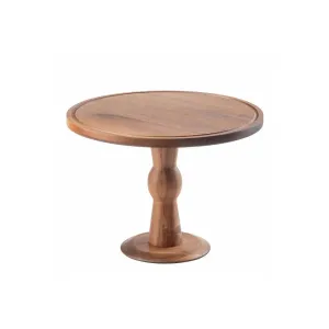 Acacia Cake Stand 9"H