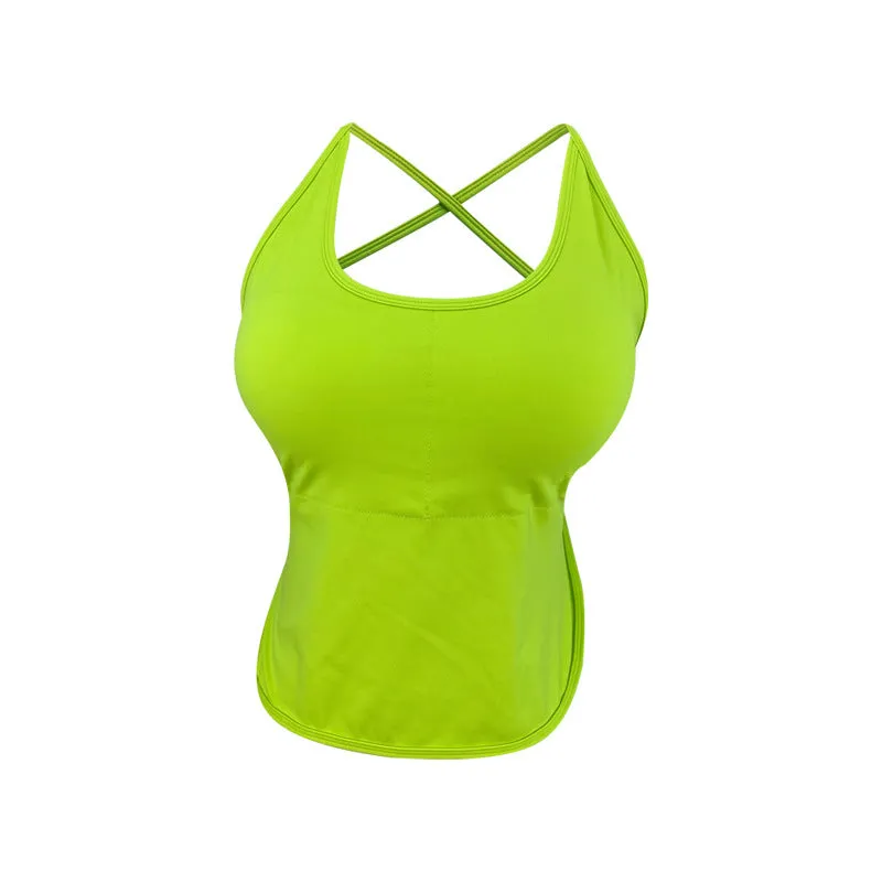 Acid Wash Cross Back Yoga Tank