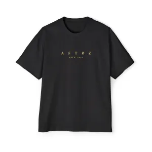 Aftrz Classics Heavy Oversized Short Sleeve T-Shirt - Black with Tan Logo