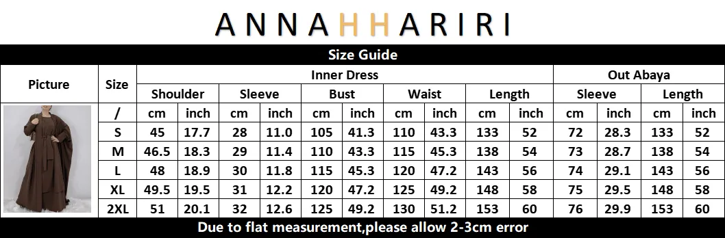 Alosia three piece abaya set with ling sleeve slip dress throw over and a belt in black