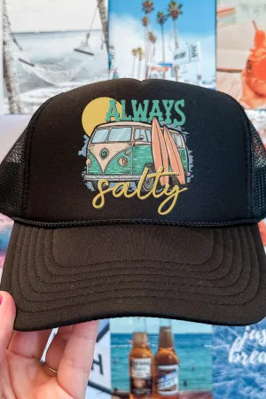 Always Salty Van Life Otto Black Foam Front Trucker Hat