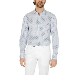 Antony Morato Men's Blue Geometric Cotton Shirt