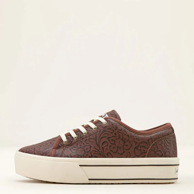 Ariat Women's Brown Floral Embossed Shoe