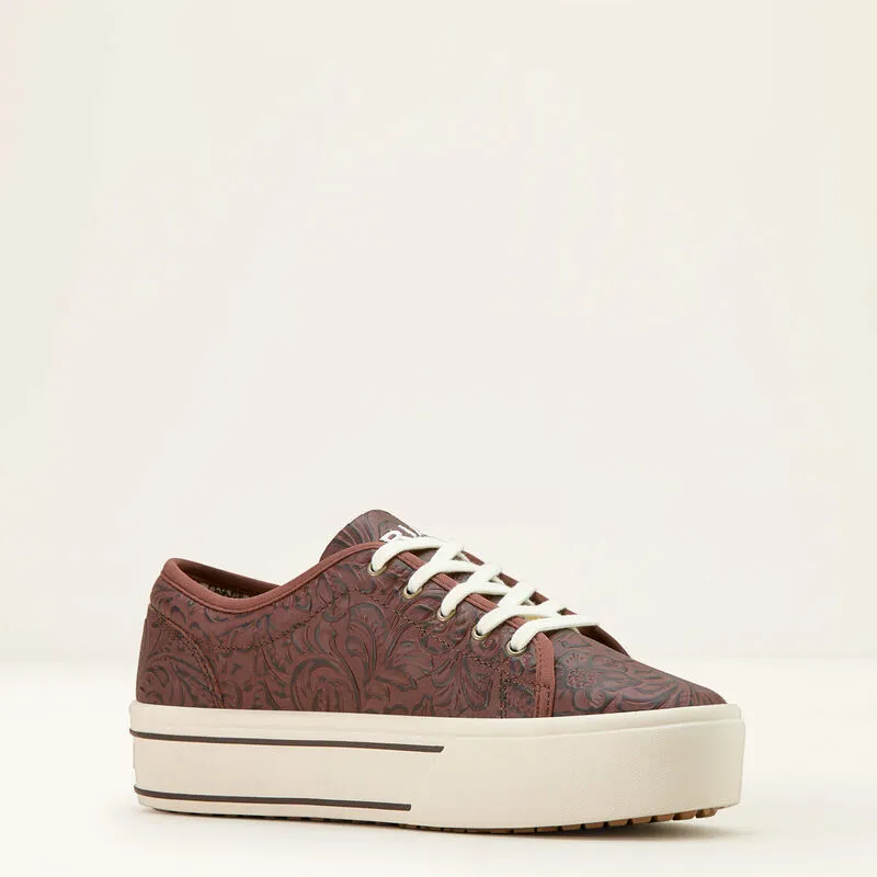 Ariat Women's Brown Floral Embossed Shoe