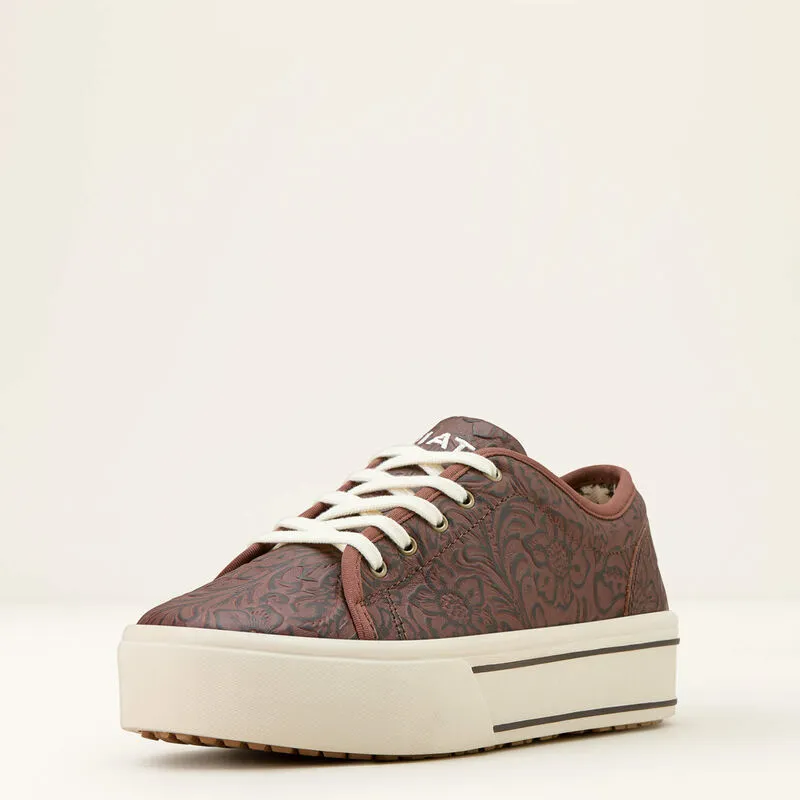 Ariat Women's Brown Floral Embossed Shoe