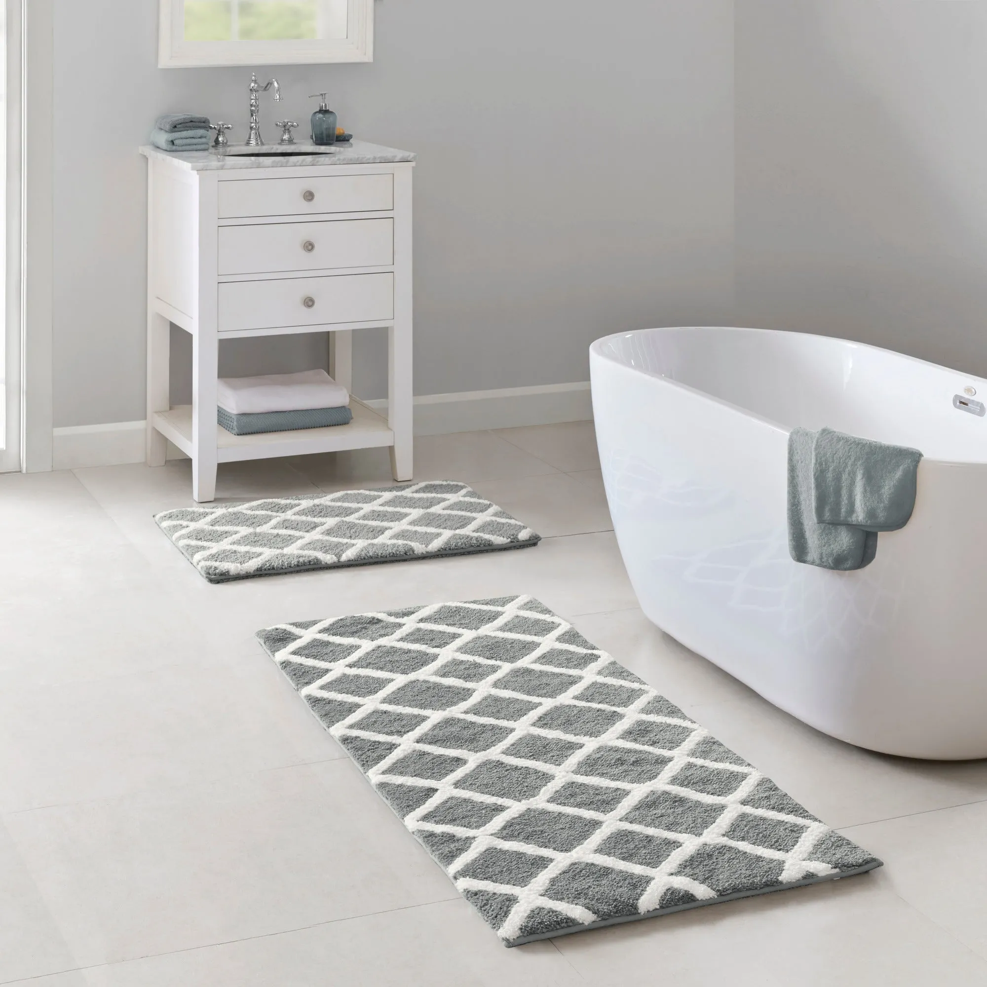 Arlo Reversible High Pile Tufted Microfiber Bath Rug