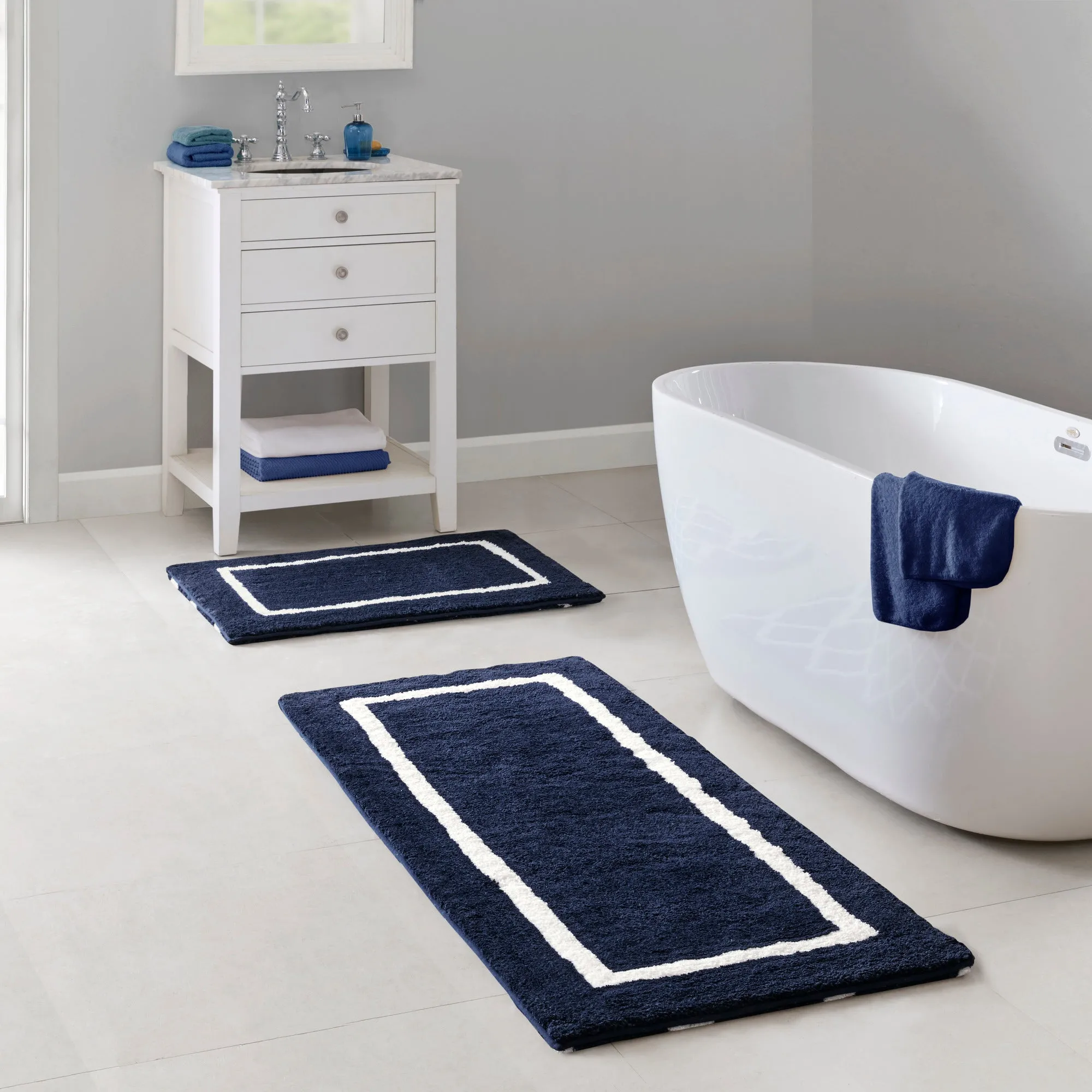 Arlo Reversible High Pile Tufted Microfiber Bath Rug