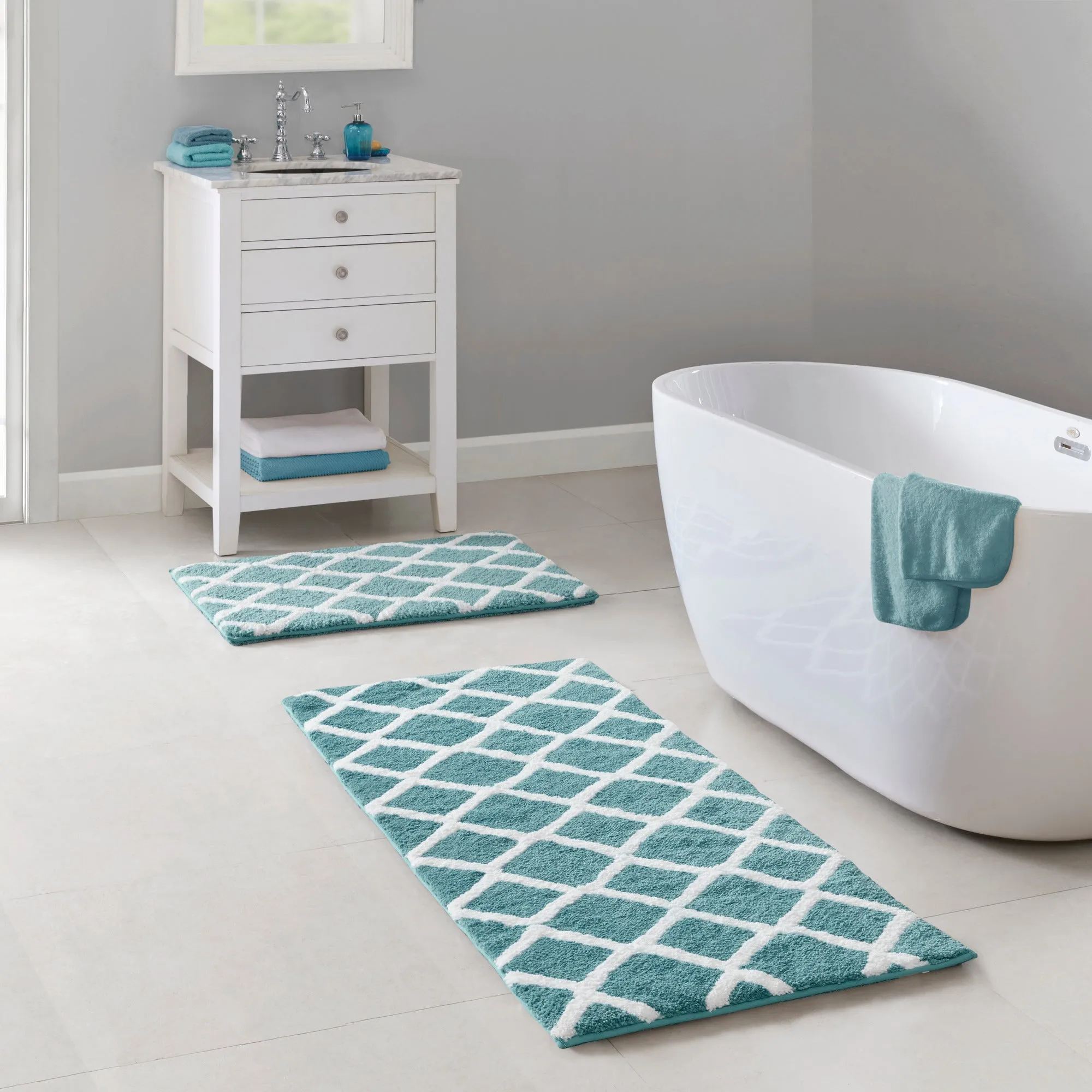 Arlo Reversible High Pile Tufted Microfiber Bath Rug