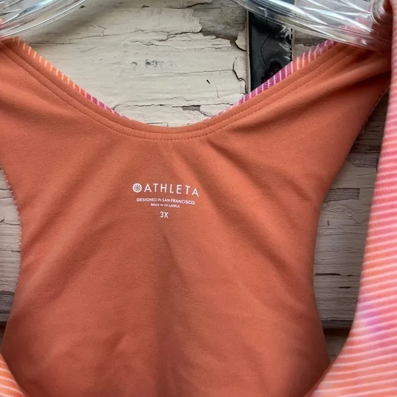 Athleta Conscious Textured Crop D-DD Top Tie Dye Athletic Tank Built in Bra 3X
