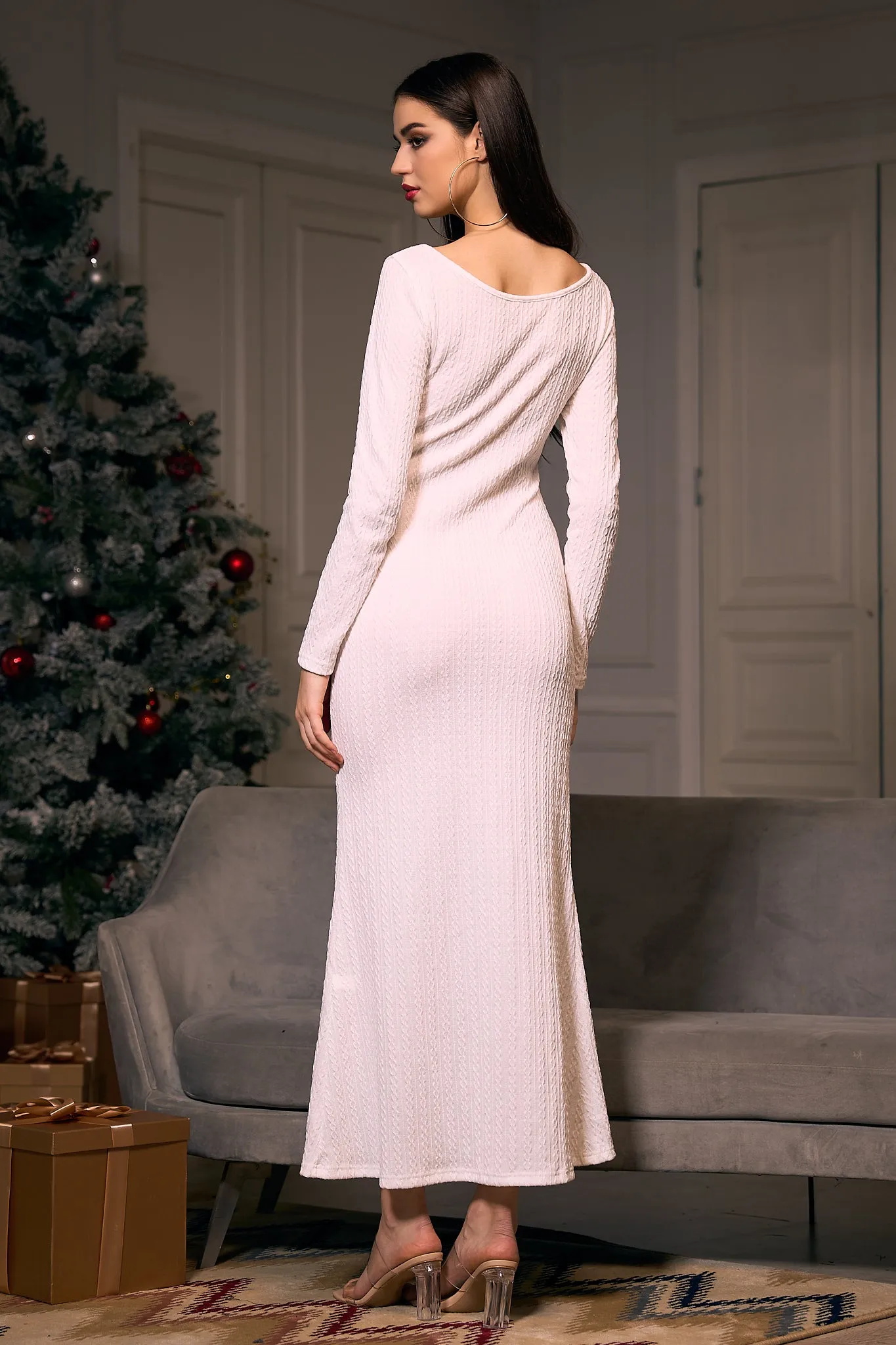 Austyn Long Sleeve Hollow Maxi Dress
