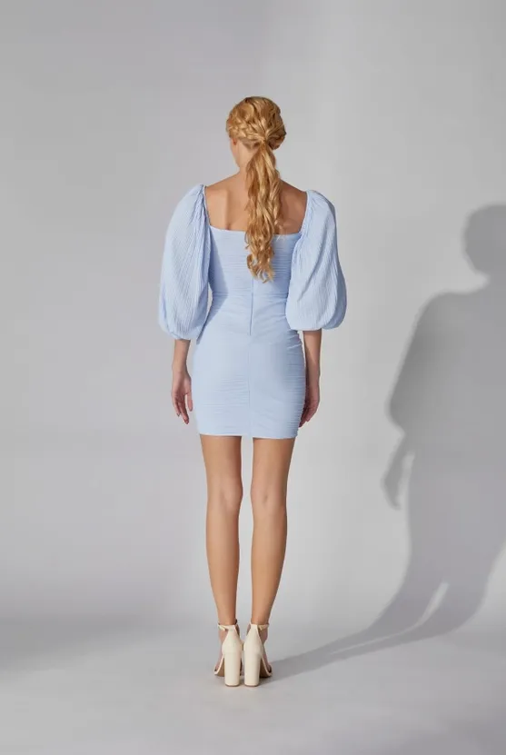 Beautiful Pleated Mesh Mini Dress
