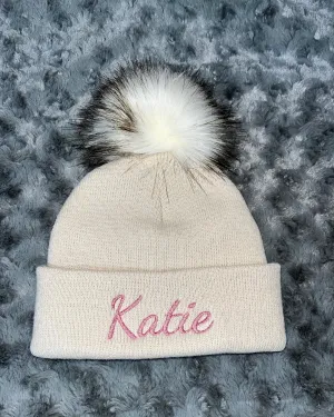 Beige 1-4 years Single Pom hat