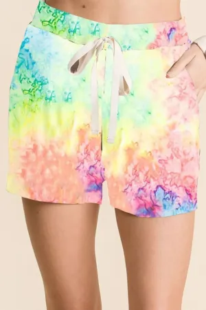 BiBi Tie Dye Soft Knit Casual Shorts