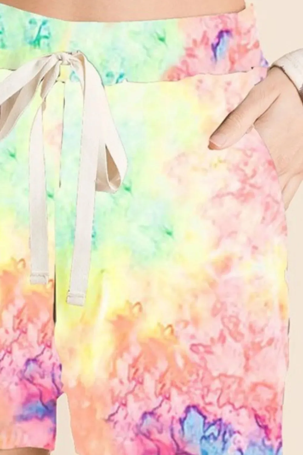 BiBi Tie Dye Soft Knit Casual Shorts