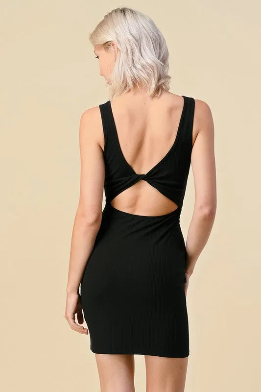 Black Open Back Mini Dress