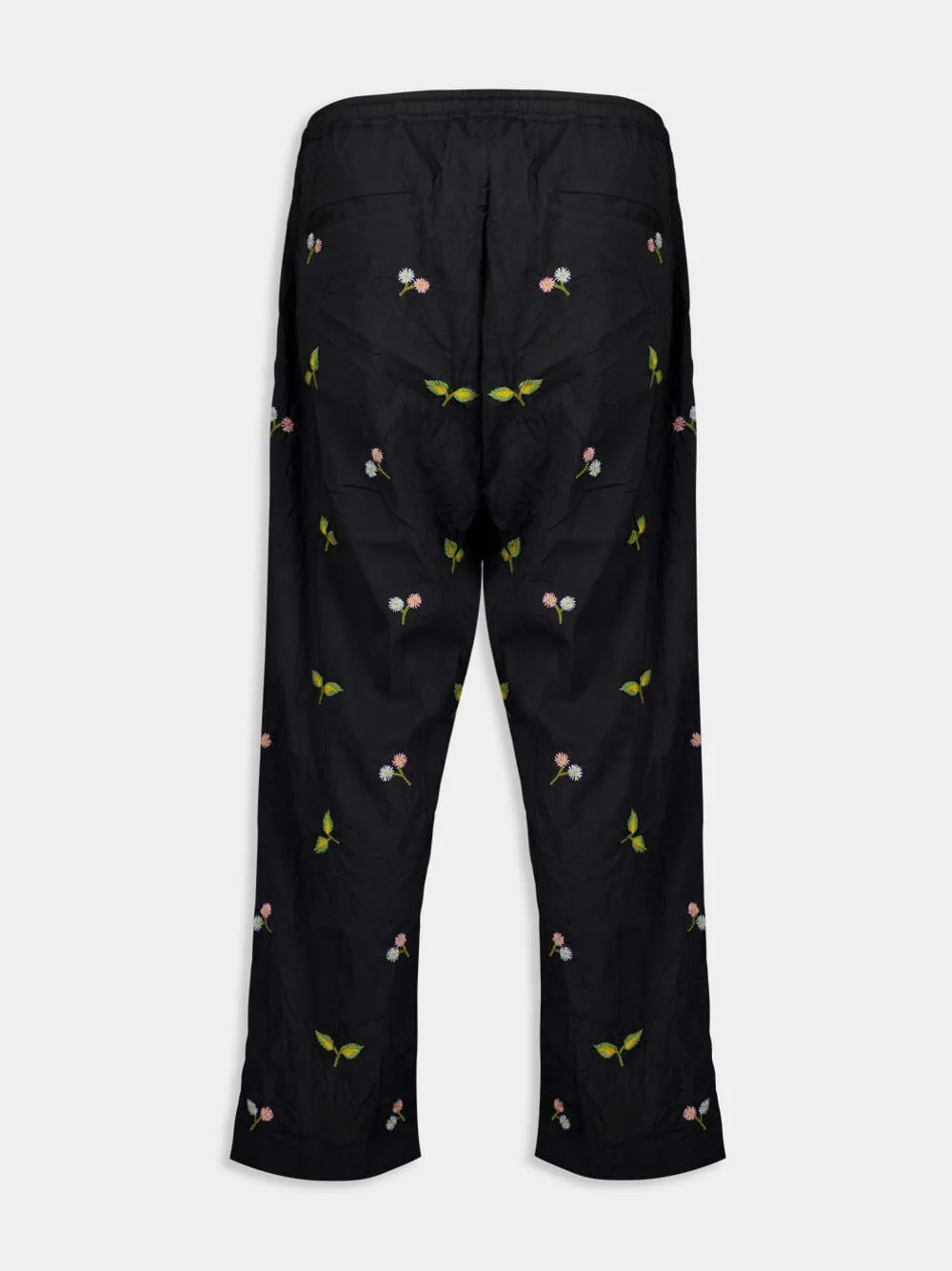 Black Thistle Embroidered Pants