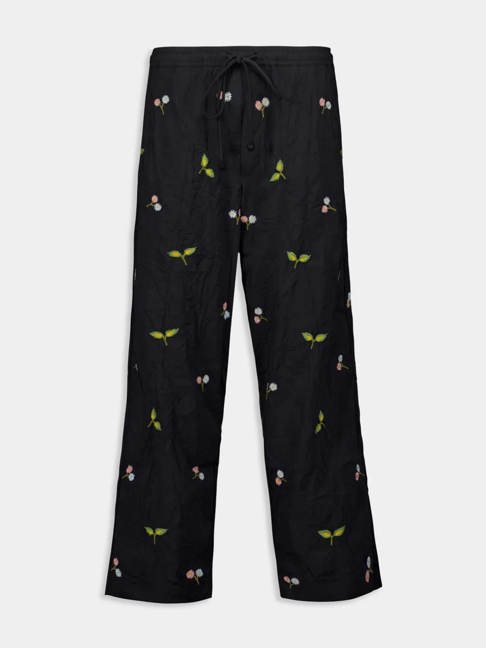 Black Thistle Embroidered Pants