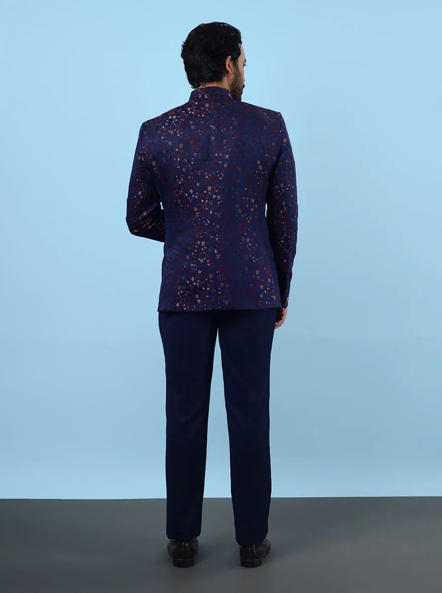 Blue & Red Jodhpuri Suit | JadeBlue