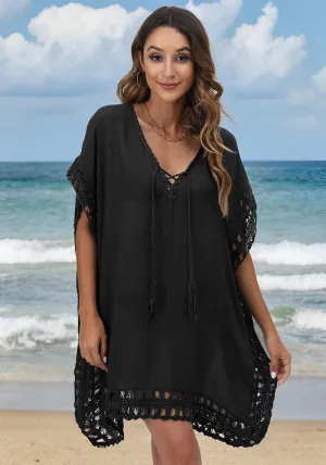 Bohemian Elegance Handcrafted Open-Weave Beach Cover-Up Design