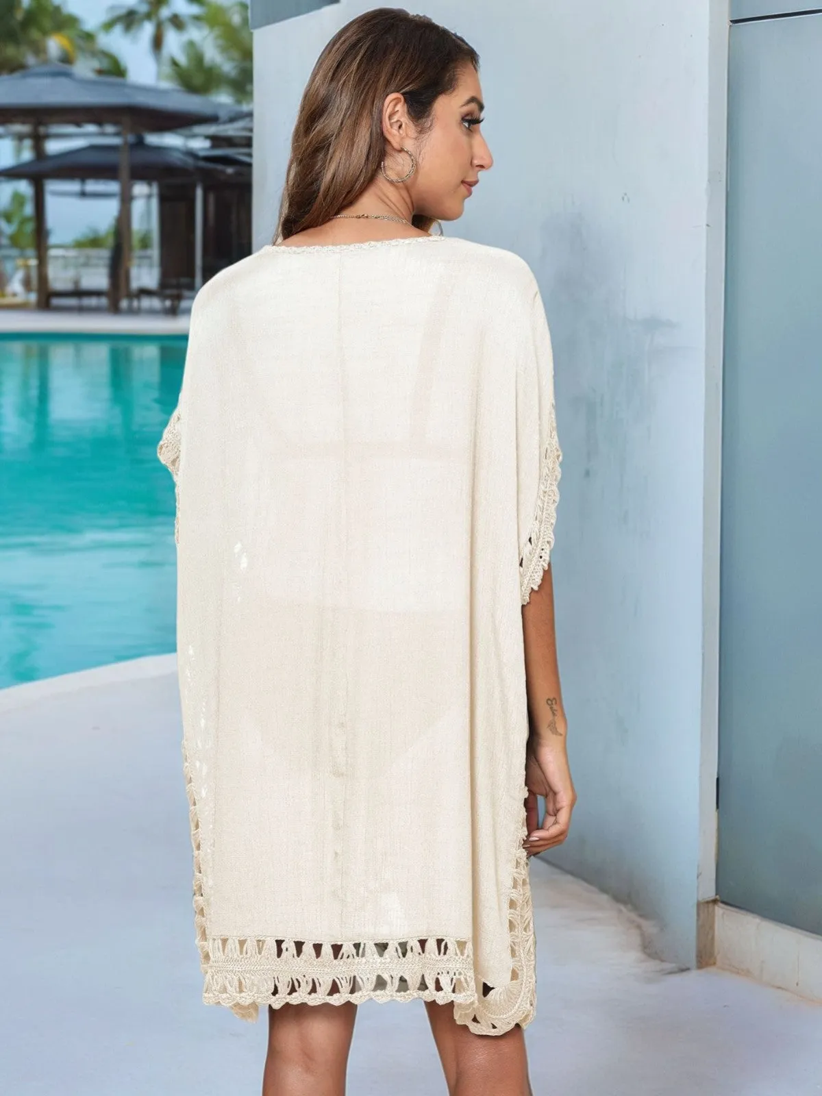 Bohemian Elegance Handcrafted Open-Weave Beach Cover-Up Design