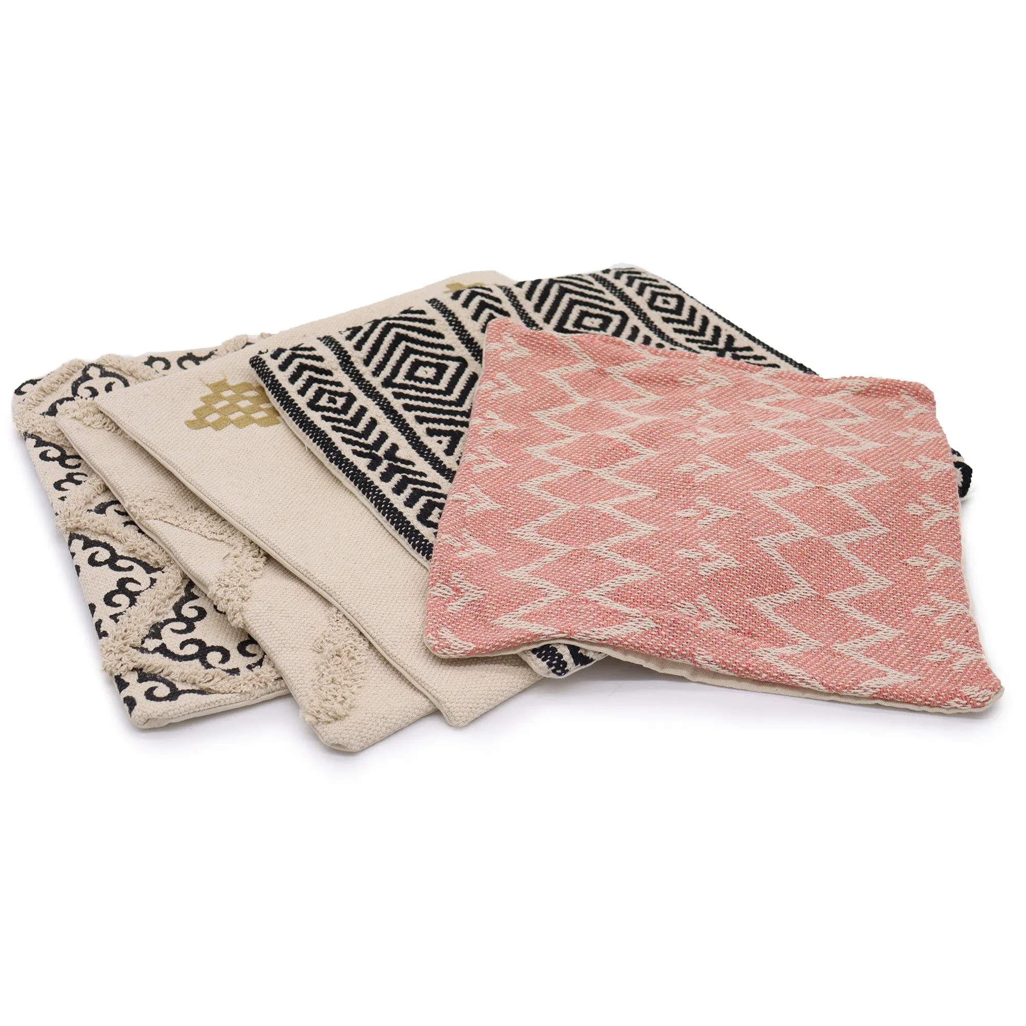 Boho Cushion Cover - Jaggered Pink - 40x40cm